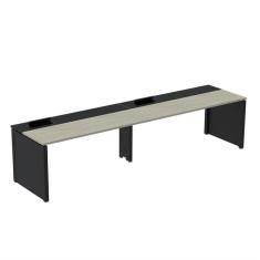 Imagem de Mesa de Plataforma Simples para 2 Pessoas Corporativa 140x792/2p Pscpp140/792/2p Nogueira Casablanca/Preto