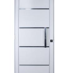 Imagem de Porta de Aço Social Slim 215x84cm com Puxador Pequeno Ideal Crv Esquadrias Branco