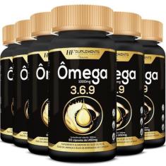 Imagem de 6X Omega 3 6 9 60Caps Peixe Linhaça Borragem Hf Suplements