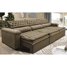 Imagem de Sofá Retrátil e Reclinável 3,52m Molas Ensacadas Cama Inbox Botonê Espuma Viscoelástico Castor