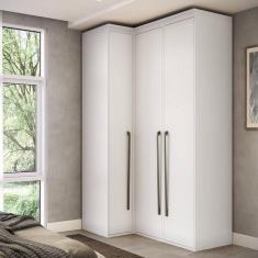 Imagem de Guarda Roupa Modulado Canto Reto 3 Portas MDF Lótus Branco