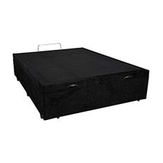 Imagem de Base Box Baú Casal Santo Box Suede Preto 47x138x188