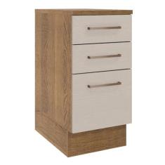 Imagem de Balcão 40 cm 3 Gavetas Rustic/crema Agata Madesa