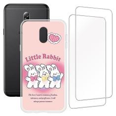 Imagem de Zuitop Capa com design para Samsung Galaxy C8 (5,5 polegadas) com 2 protetores de tela de vidro temperado, para Samsung Galaxy J7 Plus Slim Soft Silica Gel TPU capa protetora transparente.