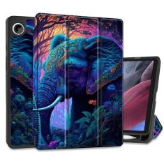 Imagem de MEEgoodo Capa para Samsung Galaxy Tab A9 22.1 cm 2023 com suporte para caneta S, capas para tablet inteligente com suporte de couro triplo + capa traseira de TPU macio + despertar/hibernar automático