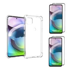 Imagem de Kit Capinha Celular Antichoque Compatível Moto G 5G + 2 Películas Vidro 3D/9D