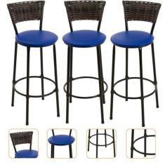 Imagem de Kit 3 Banquetas Para Balcão Ilha Gourmet Bancada Área De Lazer - EJC E