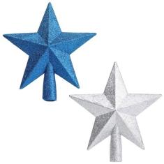Imagem de Topper de estrela com glitter - enfeite decorativo pequeno de Natal com estrela de Belém