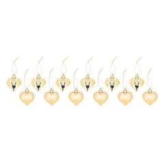 Imagem de 12 Peças de Decoração de árvore de Natal, Decorações de Coração, Corações Românticos, Enfeites de Amor Decorativos para Casamento, Pingentes para o Natal, Decorados para Festa Em