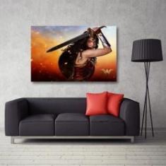 Imagem de Quadro decorativo Mulher Maravilha Filme com Tela em Tecido