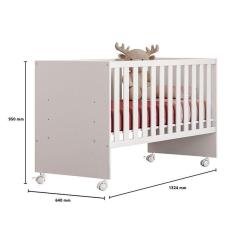 Imagem de Berço Nacional Doce Sonho 3540 e Cômoda Infantil Duda Branco Brilho com Colchão Gazin – Phoenix Baby