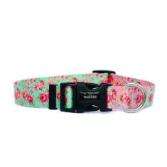 Imagem de Coleira Para Cachorro Flowers - Rosa E Verde - Walkiedog