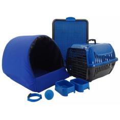 Imagem de Kit Cachorro Gato Cama Caminha Iglu Transporte Sanitário Grande - Supr