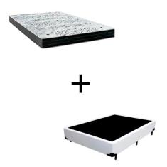Imagem de Cama Box Viúva - Tecido Sintético Branco com Colchão Extra Firme D28 - Suporta 80Kg
