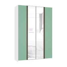 Imagem de Guarda Roupa 4 Portas 159,2 Cm Branco Com Verde Jade