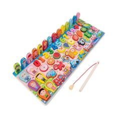 Imagem de Quebra-Cabeça Educacional De Madeira Montessori 7 Em 1 Com Bengala De Pesca