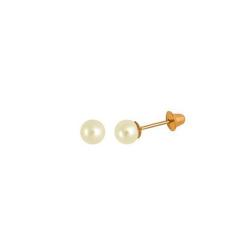 Imagem de Brinco De Pérola Natural Infantil Bebê Rn Em Ouro 18K 3mm - Agaprime J
