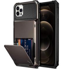 Imagem de Carteira com 4 slots para cartão de crédito capa para iPhone 14 Plus 13 Pro 11 12 Pro Max XR X XS Max 7 8 Plus capa para cartão, preta, para iPhone 13