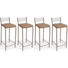 Imagem de Banqueta Gênova B705 Kit 4 Un Niquel/Capuccino 31 - Kappesberg