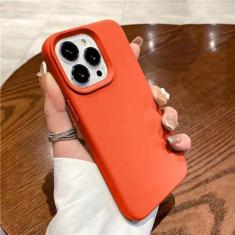 Imagem de Capa de silicone líquido para iphone 15 14 13 12 11 pro max capa traseira macia para 14 15 plus casos bonitos acessórios, vermelho laranja, para iphone 12