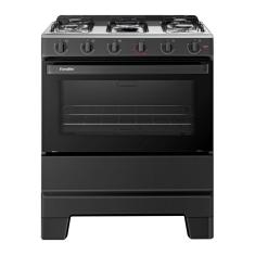 Imagem de Fogão de Piso 5 Bocas Esmaltec F5ISP Ideal Pop Mesa em Aço Inox, Acendimento Manual, Preto