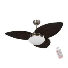 Imagem de Ventilador de Teto Kovalski Bronze 3 Pás Palmae Tabaco 220V com Contro