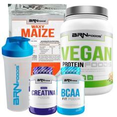 Imagem de Kit Vegan Protein 500G + Waxy Maize 800G + Bcaa 100G + Premium Creatin