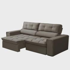 Imagem de Sofá Retrátil Reclinável 3 Lugares 180cm Blanches F05 Veludo Castor - Mpozenato