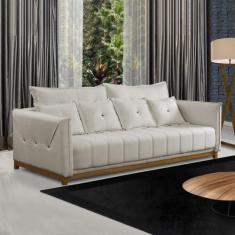 Imagem de Sofá Living 4 Lugares 206 X 100 Cm New Orleans Linho Bege Cru - Sósofá