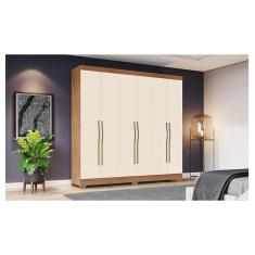Imagem de Guarda Roupa Casal Ambiente B368 Nature Off White Henn - Briz Móveis