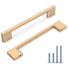 Imagem de KNOKLOCK Pacote com 10 puxadores de armário de cozinha de 128 mm (5 polegadas) Puxadores de armário de cozinha bronze champanhe puxadores de gaveta para armário guarda-roupa