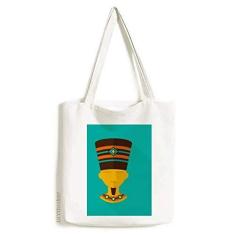 Imagem de Bolsa de lona abstrata com estampa de faraó do antigo Egito Bolsa de compras casual