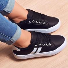 Imagem de Tenis Casual Branco Slip On Sapatenis Confortável Balada Leve Star Fem