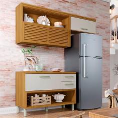 Imagem de Cozinha Compacta em MDF Nesher Princesa com 3 Portas, 6 Prateleiras e 2 Gavetas - 200cm de largura