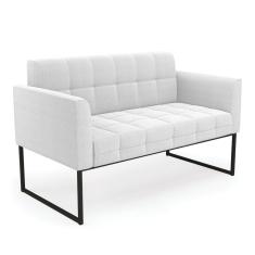 Imagem de Sofá Namoradeira 2 Lugares Industrial Preto Elisa Bouclê Off White D03 - D`Rossi