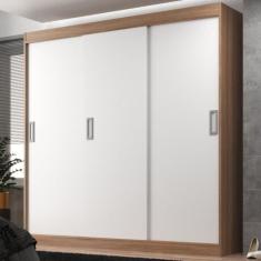 Imagem de Guarda Roupa Casal 3 Portas de Correr 2 Gavetas Lisboa Evidência Móveis