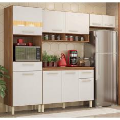 Imagem de Cozinha Compacta 09 Portas 02 Gavetas Dama com Balcão Dama Amendola Branco Demóbile