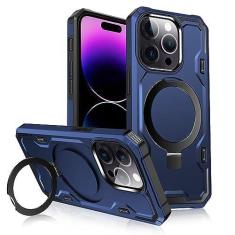 Imagem de Lokyoo Capa para iPhone 14 Pro Max, [compatível com Magsafe] [Suporte invisível embutido e suporte de anel] Capa protetora completa à prova de choque de camada dupla à prova de choque para 14 Pro