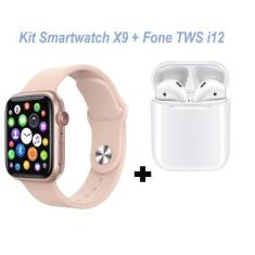 Imagem de Relógio Inteligente Smartwatch X9 Feminino e Mulheres + Fone Bluetooth