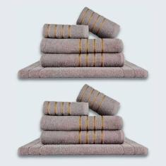 Imagem de Jogo De Toalhas 10 P?s Cole??o Montreal 100% Algod?o Cinza+cinza