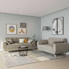 Imagem de Conjunto de Sofá 2 e 3 Lugares Larissa Suede Bege