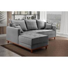 Imagem de Sofá Moderno 3 Lugares com Chaise Ônix Cinza