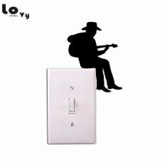 Imagem de Kit 2 Adesivos Interruptor Infantil Musica Cowboy Violão