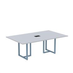 Imagem de Mesa de Reunião Retangular com Power Box 200x90cm Mr2000p25tub Cinza/Azul