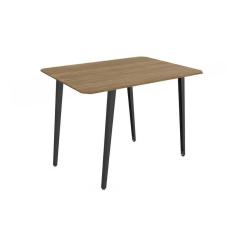 Imagem de Mesa p/ Cozinha Iguaçu Aço c/ Tampo Madeirado 136x90cm Nogueira/Preto Fosco - Kappesberg