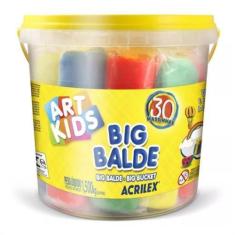 Imagem de Balde De Massinha De Modelar Acrilex 30 Massinhas Soft 1,5kg