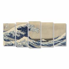 Imagem de Quadro A Grande Onda De Kanagawa Arte Canvas 155X65Cm