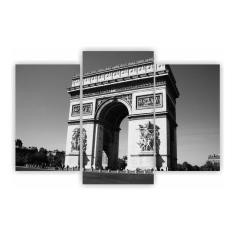 Imagem de Kit 3 Quadros 1 Paisagem Arco Do Triunfo Cidades 75 X 50 Cm