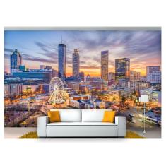 Imagem de Papel De Parede Cidade Prédio Roda Gigante 3D 6M² Ncd221