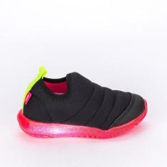 Imagem de Tênis Infantil De Luz Kidy Flex Calce Fácil Preto E Pink